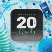 Moderne Girly Mint Green 20 und Trendy Pappteller (Party)