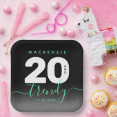Moderne Girly Mint Green 20 und Trendy Pappteller (Party)