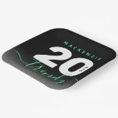 Moderne Girly Mint Green 20 und Trendy Pappteller (Gewinkelt)