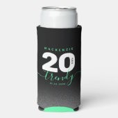 Moderne Girly Mint Green 20 und Trendy Selters Dosenkühler (Seltzer Vorderseite)