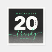 Moderne Girly Mint Green 20 und Trendy Serviette (Vorderseite)