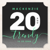 Moderne Girly Mint Green 20 und Trendy Untersetzer (Vorderseite)