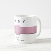 Moderne Girly Monogram Name Chic Lady Boss Script Kaffeetasse (VorderseiteRechts)
