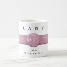 Moderne Girly Monogram Name Chic Lady Boss Script