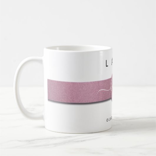 Moderne Girly Monogram Name Chic Lady Boss Script Kaffeetasse (Links)