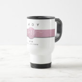 Moderne Girly Monogram Name Chic Lady Boss Script Reisebecher (VorderseiteRechts)
