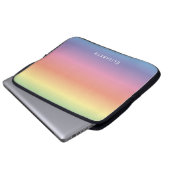 Moderne Girly Niedlich Pastel Rainbow Ombre Indivi Laptopschutzhülle (Vorne Knopf)