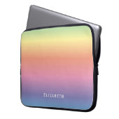 Moderne Girly Niedlich Pastel Rainbow Ombre Indivi Laptopschutzhülle (Vorderseite Links)