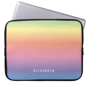 Moderne Girly Niedlich Pastel Rainbow Ombre Indivi Laptopschutzhülle