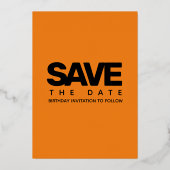 Moderne Girly Orange 50 und fabulous Folieneinladung (Rückseite)