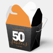 Moderne Girly Orange 50 und fabulous Geschenkschachtel (Geöffnet)