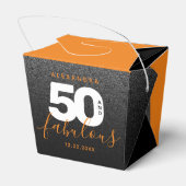 Moderne Girly Orange 50 und fabulous Geschenkschachtel (Rückseite)
