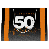 Moderne Girly Orange 50 und fabulous Große Geschenktüte (Vorderseite)
