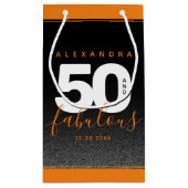 Moderne Girly Orange 50 und fabulous Kleine Geschenktüte (Rückseite)