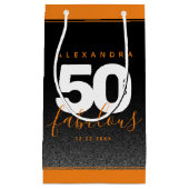 Moderne Girly Orange 50 und fabulous Kleine Geschenktüte (Vorderseite)