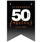 Moderne Girly Orange 50 und fabulous Wimpelkette (Erste Fahne)