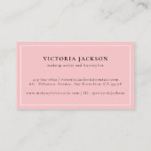 Moderne Girly Pink Lipno Visitenkarte (Rückseite)