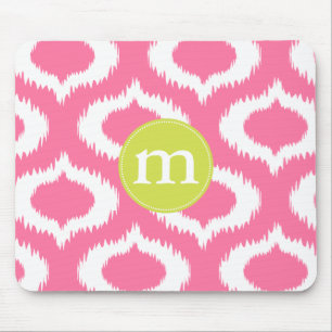Moderne Girly rosa Ikat Diamanten personalisiert Mousepad