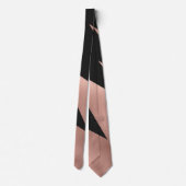 Moderne Girly Rose Gold Black Geometric Krawatte (Rückseite)