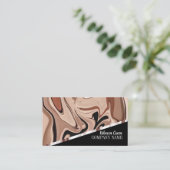 Moderne Girly Stylish Beige Pink Fashion Beauty Visitenkarte (Stehend Vorderseite)