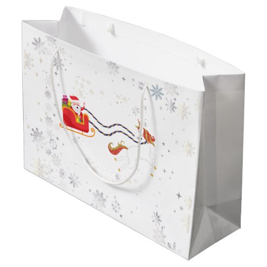 Moderne Girly Unicorn Große Geschenktüte (Rückseite Schrägansicht)