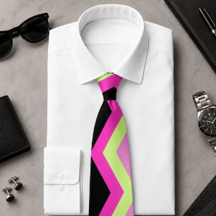 moderne, girly Zickzack-Muster Schwarz Fuchsia Che Krawatte
