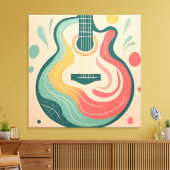 Moderne Gitarre - Abstrakt geometrische Formen Leinwanddruck (Insitu (Wohnzimmer))