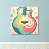 Moderne Gitarre - Abstrakt geometrische Formen Leinwanddruck (Insitu (Holzboden))