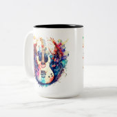 Moderne Gitarre Zweifarbige Tasse (Vorderseite Links)