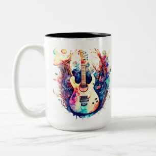 Moderne Gitarre Zweifarbige Tasse