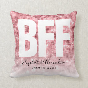 Moderne Glam BESTE FREUNDIN Besties Girly Pink Gli Kissen
