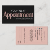 Moderne Glam Black Rose Gold Glitzer Typografie Terminkarte (Vorne/Hinten)