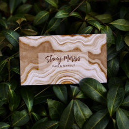 Moderne Glam Chic Abstrakt Agate Cream Visitenkarte