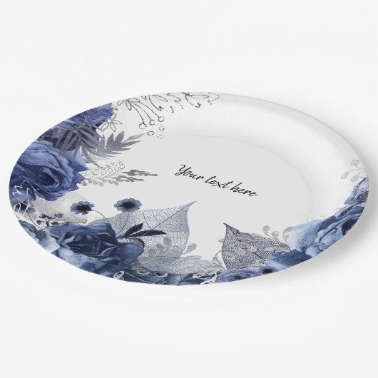 Moderne Glam Chic Blume für jeden Anlaß Pappteller (Schrägansicht)