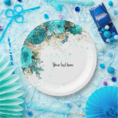 Moderne Glam Chic Blume für jeden Anlaß Pappteller (Party)