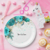 Moderne Glam Chic Blume für jeden Anlaß Pappteller (Party)