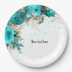 Moderne Glam Chic Blume für jeden Anlaß Pappteller
