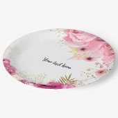 Moderne Glam Chic Blume für jeden Anlaß Pappteller (Schrägansicht)