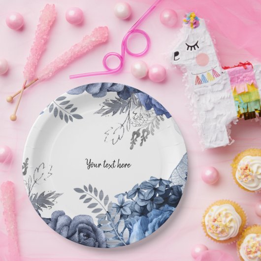 Moderne Glam Chic Blume für jeden Anlaß Pappteller (Party)