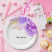 Moderne Glam Chic Blume für jeden Anlaß Pappteller (Party)