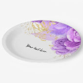 Moderne Glam Chic Blume für jeden Anlaß Pappteller (Schrägansicht)