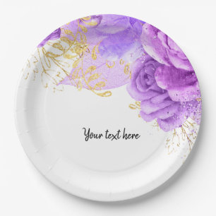 Moderne Glam Chic Blume für jeden Anlaß Pappteller