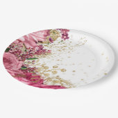 Moderne Glam Chic Blume für jeden Anlaß Pappteller (Schrägansicht)
