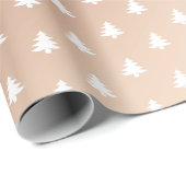 Moderne Glam Chic Pink Weihnachtsbaumen Rose Gold Geschenkpapier (Rolleneckpunkt)