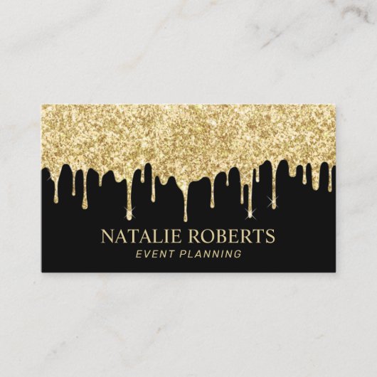 Moderne Glam Gold Driving Event Planning Visitenkarte (Vorderseite)