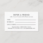 Moderne Glam Gold Glitzer-Verweiskarte Treuekarte (Rückseite)