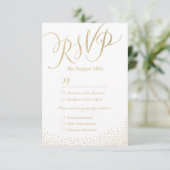 Moderne Glam-Imitate Gold Glitzer Kalligraphie UAW RSVP Karte (Stehend Vorderseite)