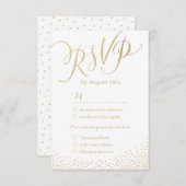 Moderne Glam-Imitate Gold Glitzer Kalligraphie UAW RSVP Karte (Vorne/Hinten)