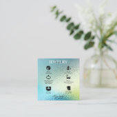 Moderne Glam Iridescent Sparkle Juwelenpflege Quadratische Visitenkarte (Stehend Vorderseite)
