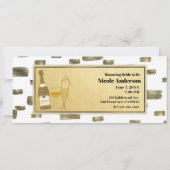 Moderne Glam Junggeselinnen-Abschied Poppin-Flasch Einladung (Rückseite)